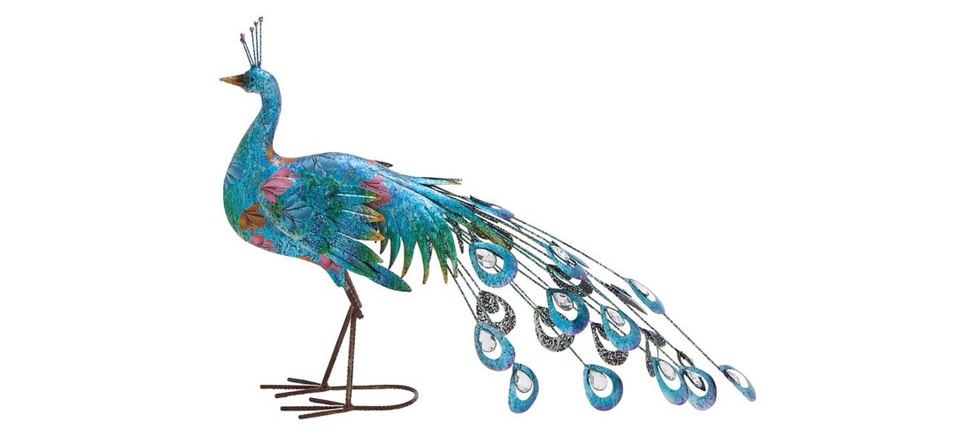 240325660 Ivy Collection Turquoise Metal Birds Garden Sculpt sku 240325660