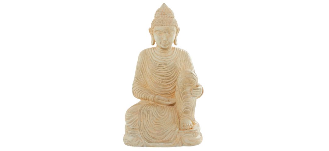 Ivy Collection Beige Garden Buddha Sculpture