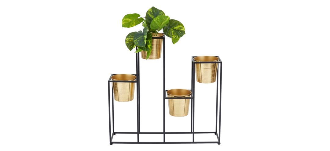 Ivy Collection Gold Metal Planter