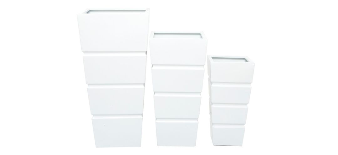 241325720 Ivy Collection White Metal Planter Set of 3 sku 241325720