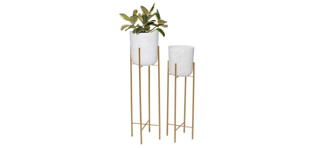 241326580 Ivy Collection Gold Metal Planter Set of 2 sku 241326580