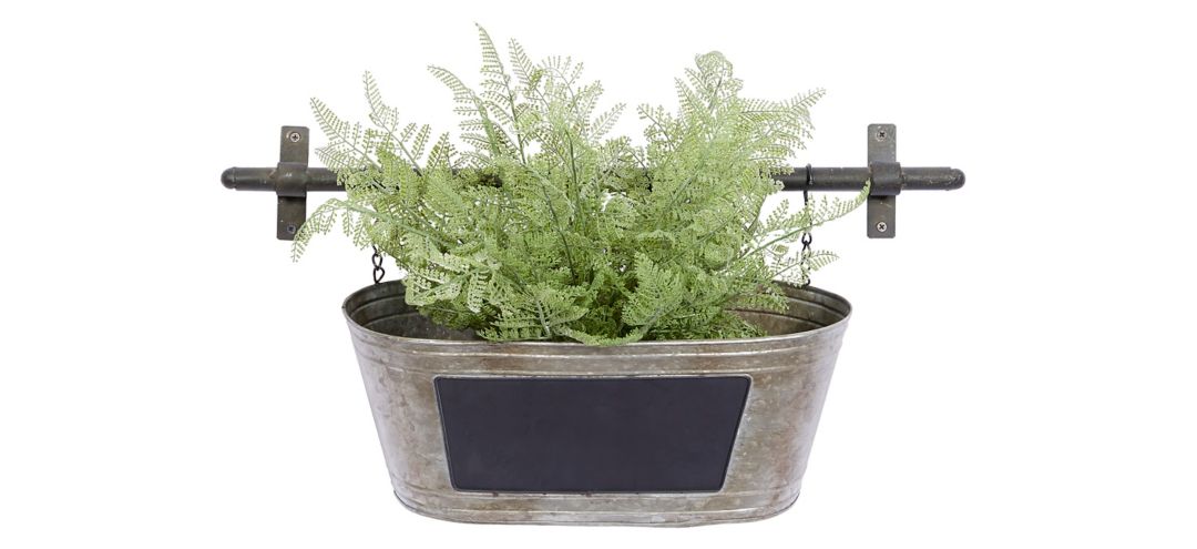 241326920 Ivy Collection Gray Metal Planter sku 241326920