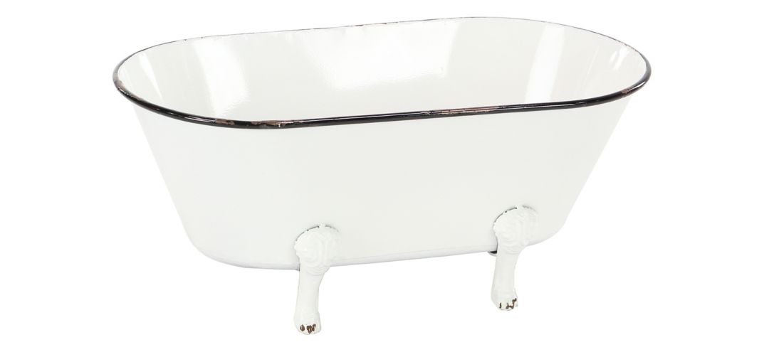 Ivy Collection White Metal Planter