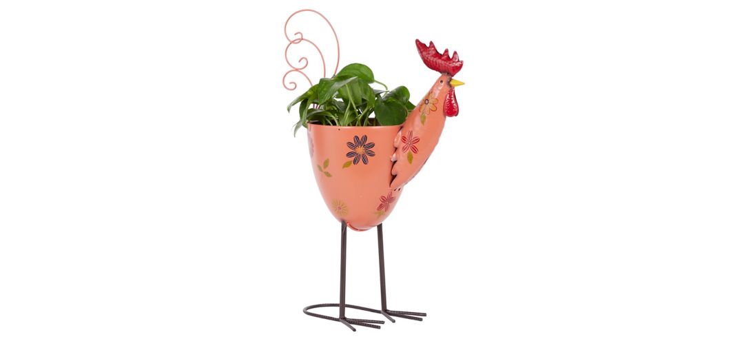 Ivy Collection Pink Metal Planter