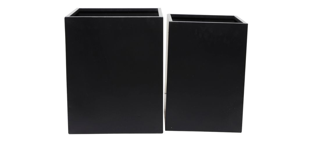 241328130 Ivy Collection Black Metal Planters Set of 2 sku 241328130