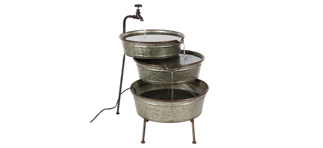 Ivy Collection Gray Metal Fountain