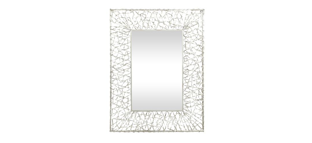 Ivy Collection Silver Metal Industrial Wall Mirror