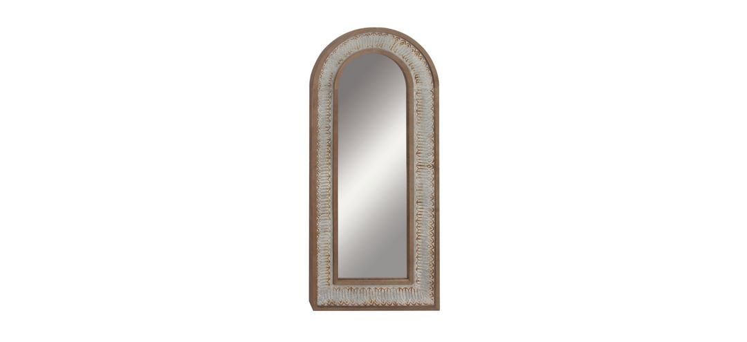 Ivy Collection Gold Wood Farmhouse Wall Mirror