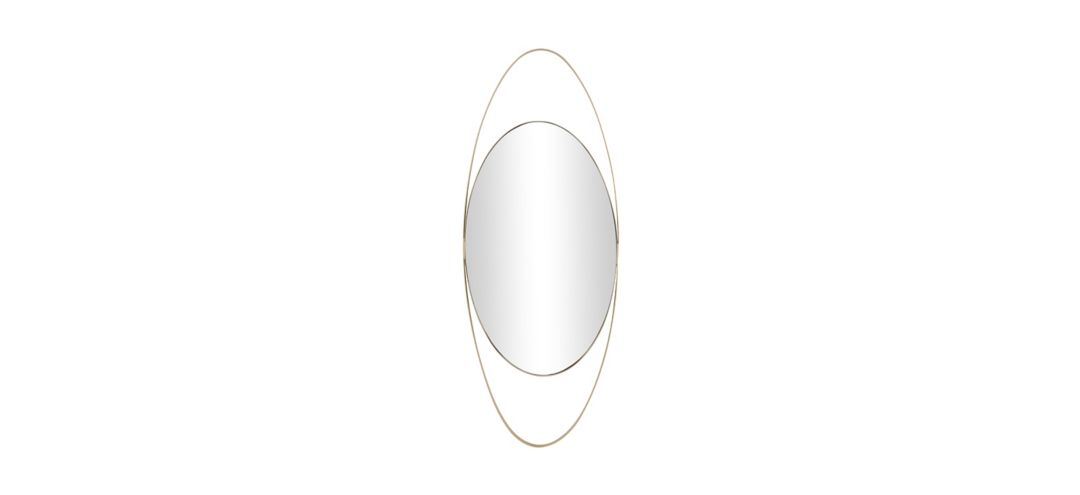 Ivy Collection Gold Metal Contemporary Wall Mirror