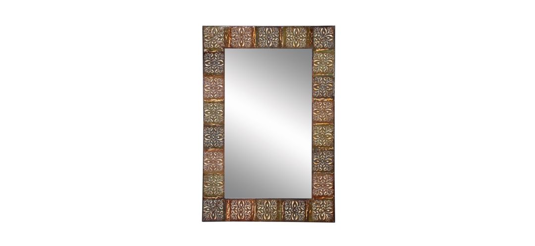 Ivy Collection Multi Colored Metal Wall Mirror