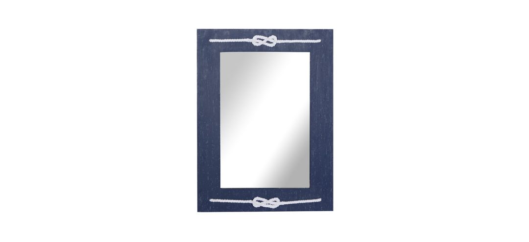 Ivy Collection Blue Wood Wall Mirror