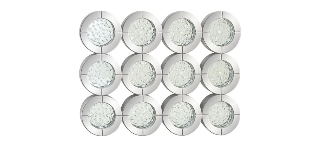 300116811 Ivy Collection Silver Glass Glam Wall Mirror sku 300116811