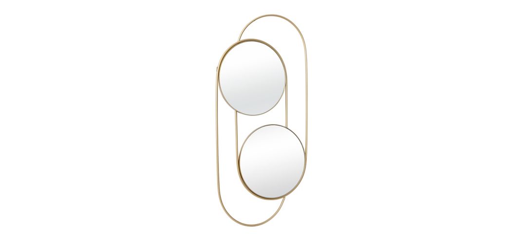 Ivy Collection Gold Metal Wall Mirror