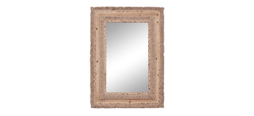 Ivy Collection Brown Wood Wall Mirror