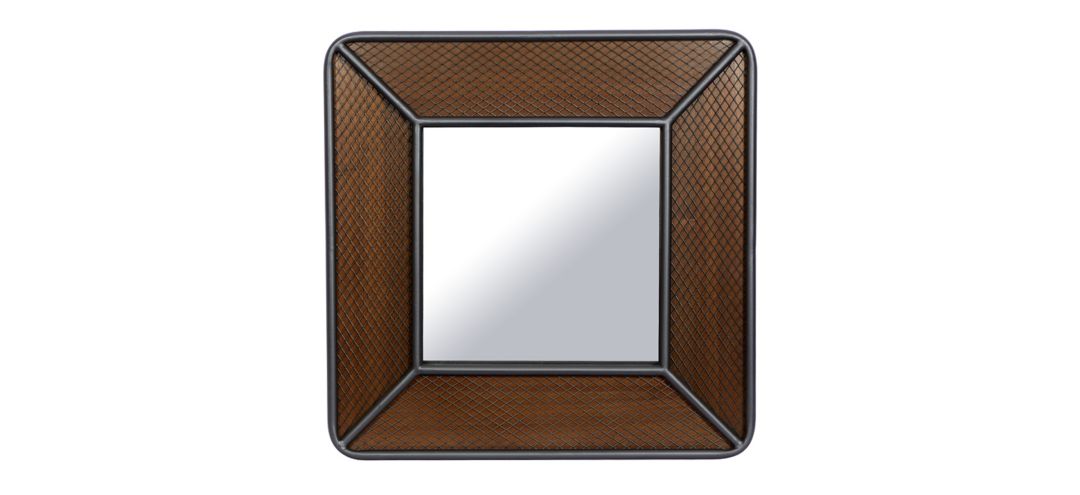 Ivy Collection Brown Wood Wall Mirror