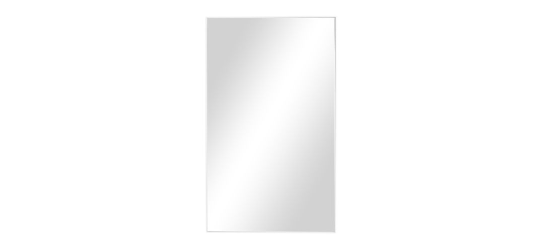 Ivy Collection White Wood Wall Mirror