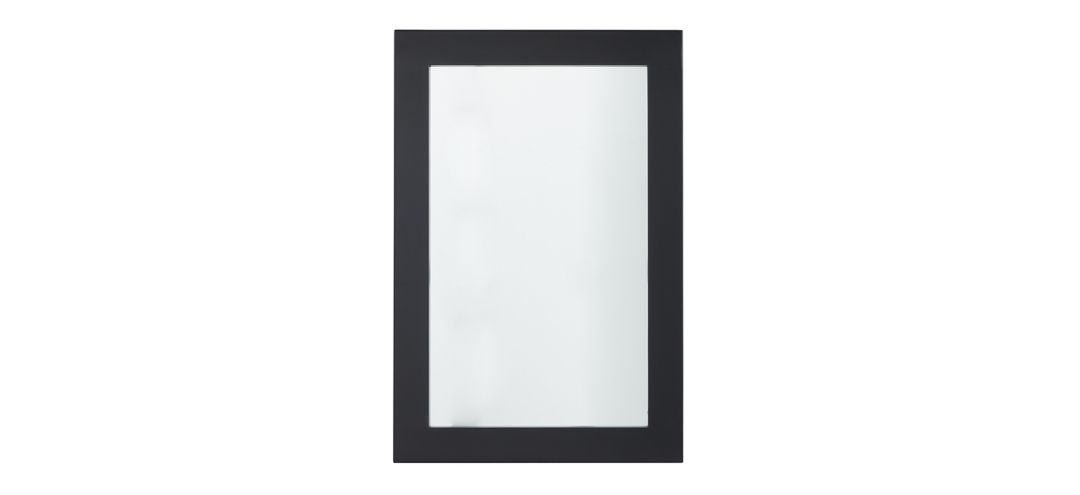 Ivy Collection Black Wood Wall Mirror