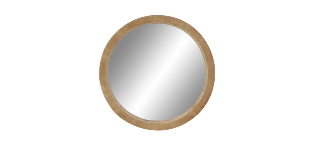 Ivy Collection Natural Wood Wall Mirror