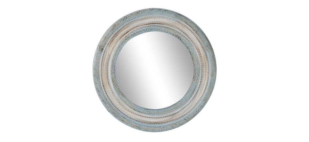 Ivy Collection Wood Wall Mirror