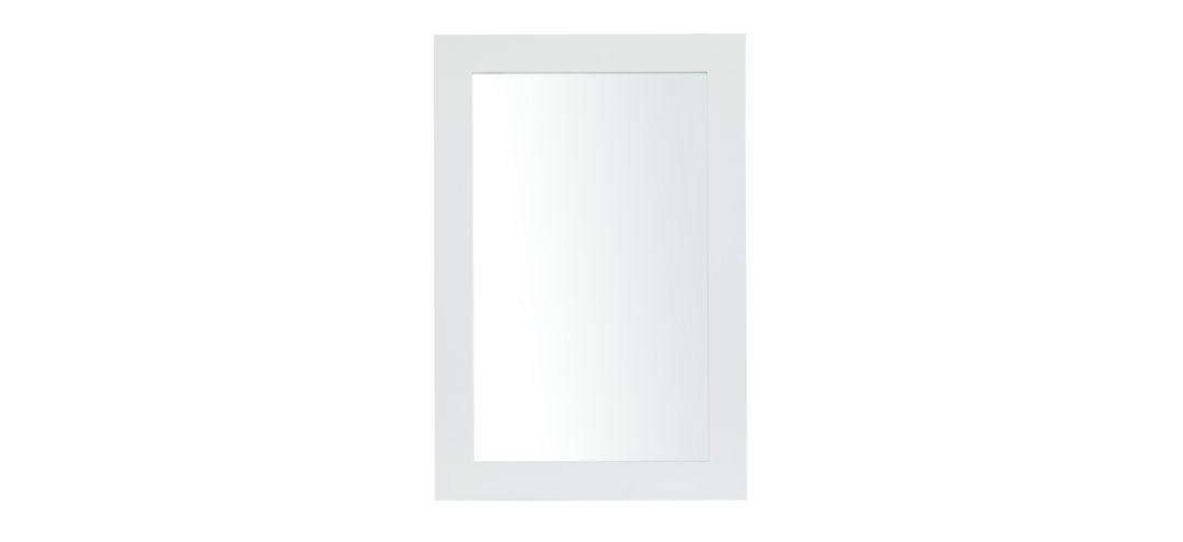 Ivy Collection White Wood Wall Mirror