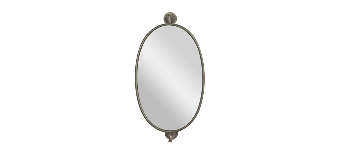 Ivy Collection Black Wood Wall Mirror