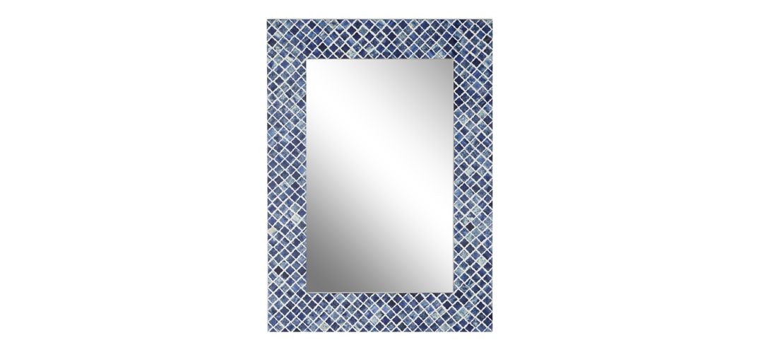 Ivy Collection Blue Wall Mirror
