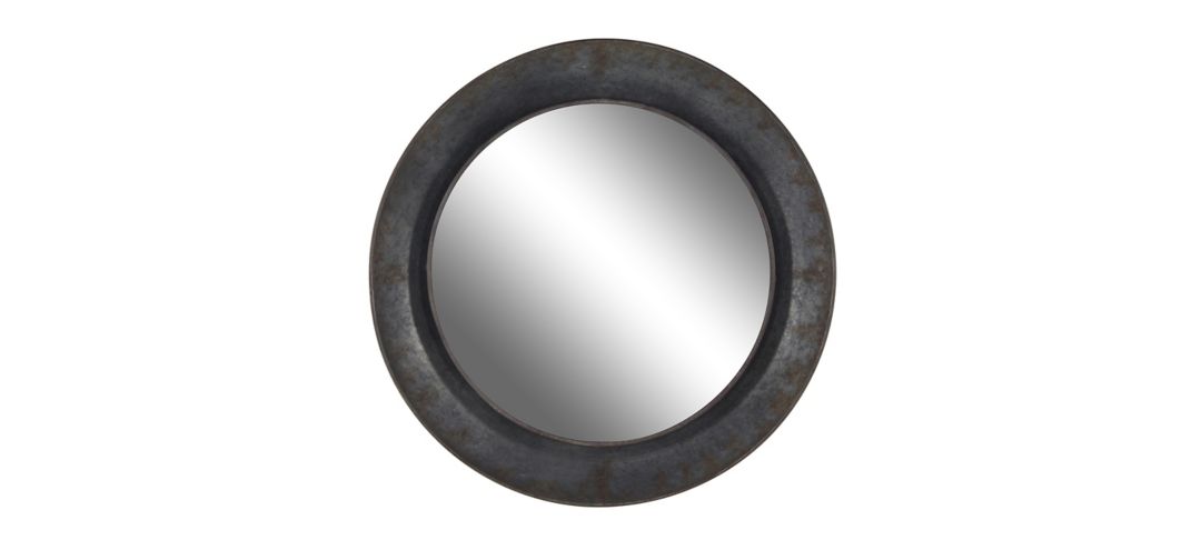 Ivy Collection Grey Metal Wall Mirror