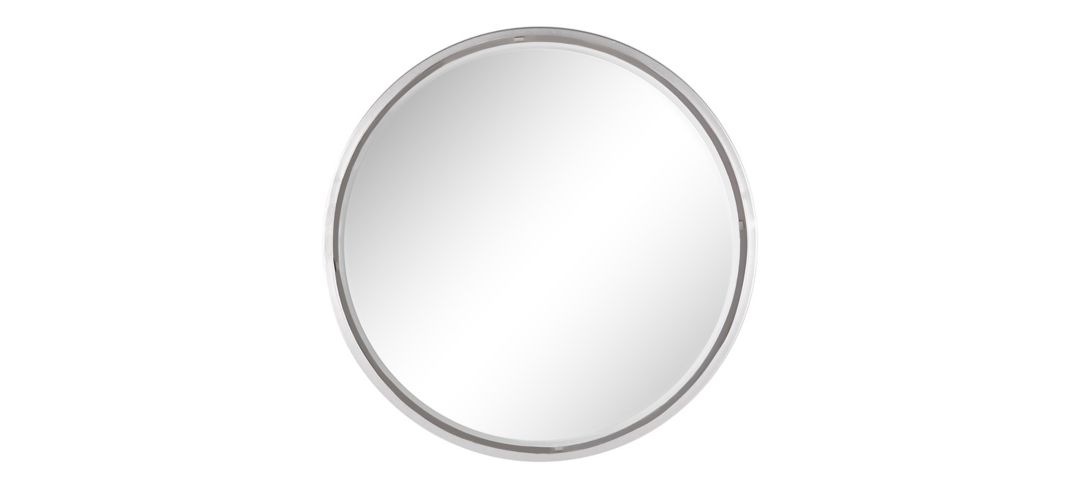 Ivy Collection Silver Metal Wall Mirror