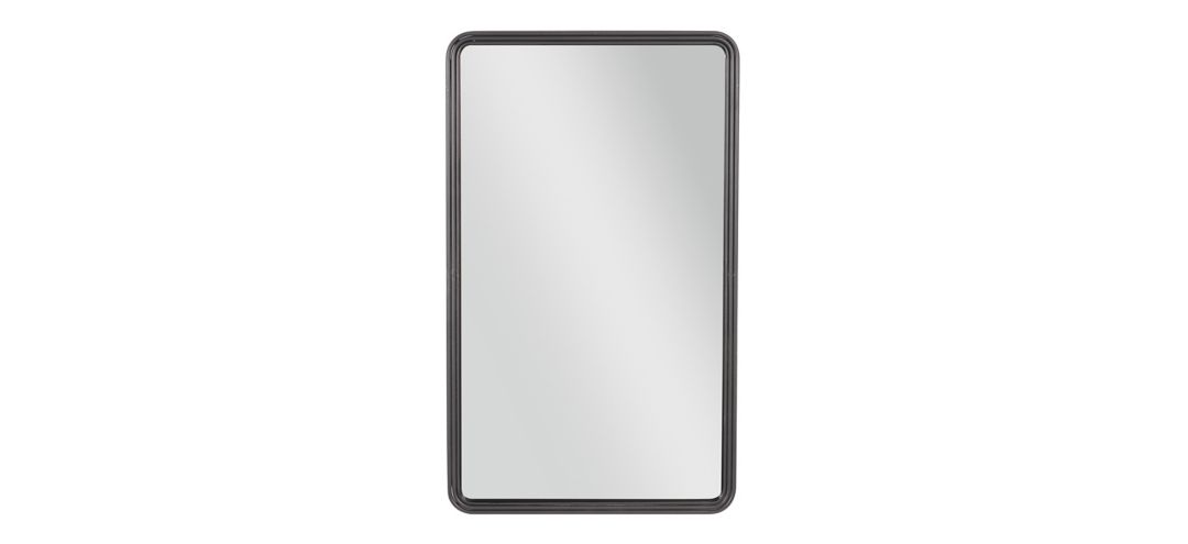 Ivy Collection Black Metal Wall Mirror