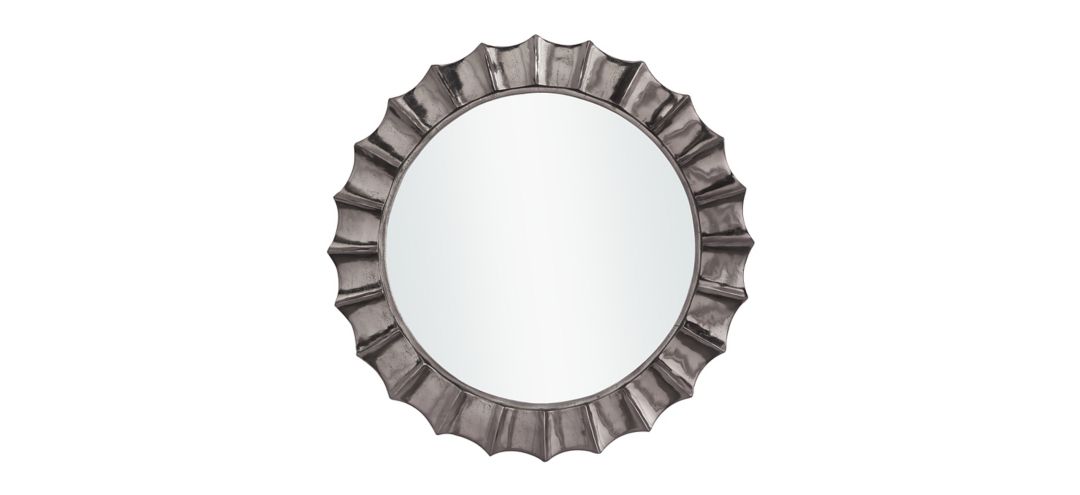 Ivy Collection Black Aluminum Wall Mirror