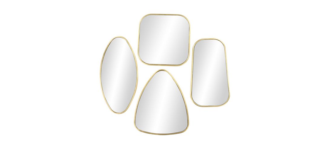 300145680 Ivy Collection Set of 4 Gold Wood Wall Mirrors sku 300145680