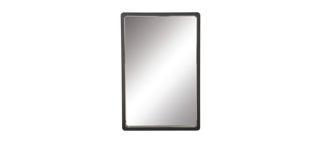 Ivy Collection Black Wood Wall Mirror