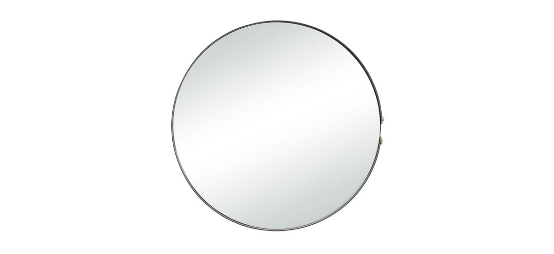 Ivy Collection Black Metal Wall Mirror