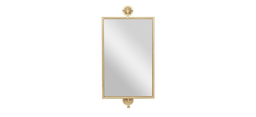 Ivy Collection Gold Wood Wall Mirror