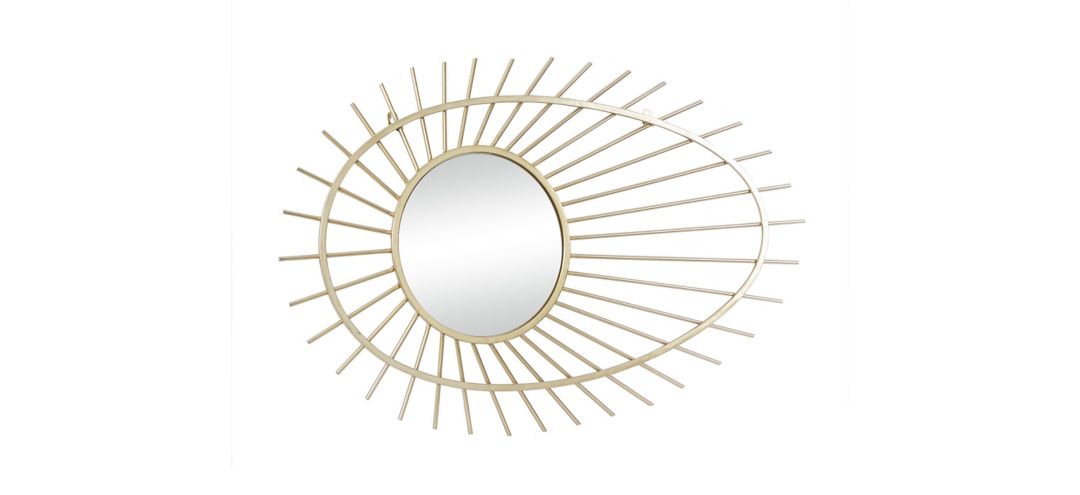 Ivy Collection Gold Metal Wall Mirror