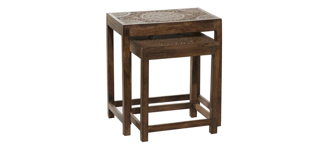 Ivy Collection Mandala Accent Table -2pc.