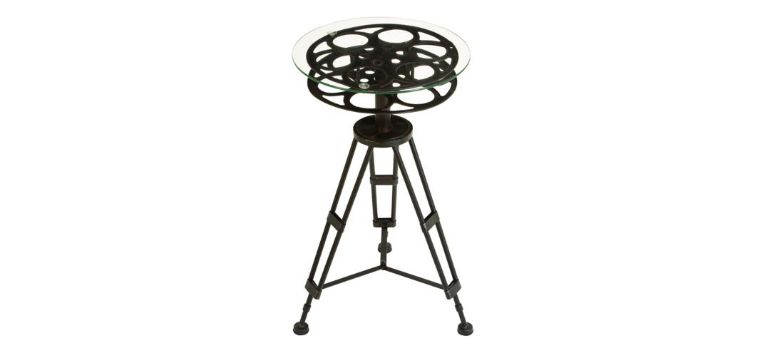 Ivy Collection Movie Reel Accent Table