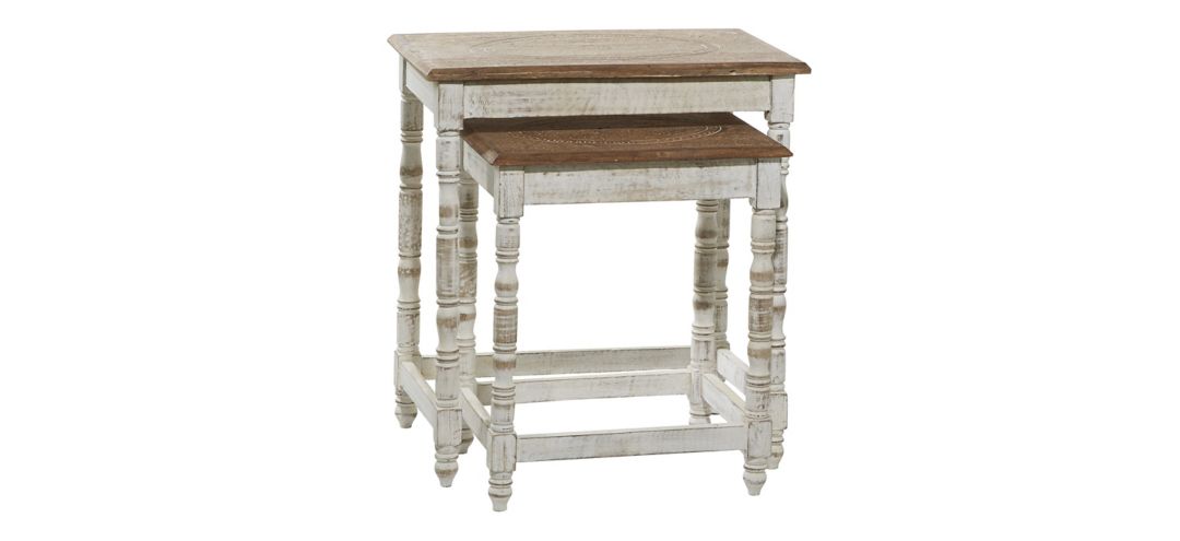 Ivy Collection Botanical Accent Table -2pc.