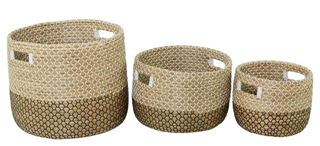 551586 Ivy Collection Seagrass Storage Baskets - Set of 3 sku 551586