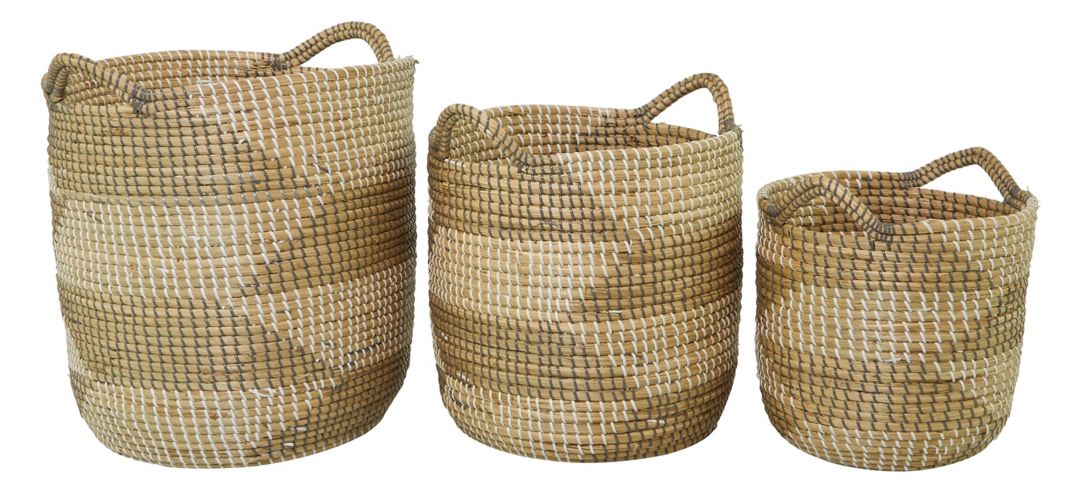 551587 Ivy Collection Seagrass Storage Baskets - Set of 3 sku 551587
