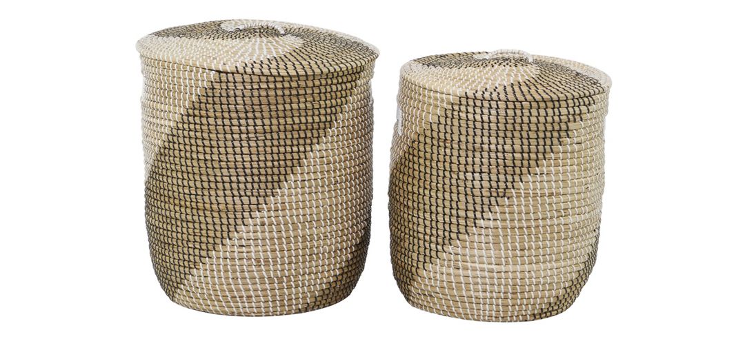 374123570 Ivy Collection Seagrass Storage Basket - Set of 2 sku 374123570
