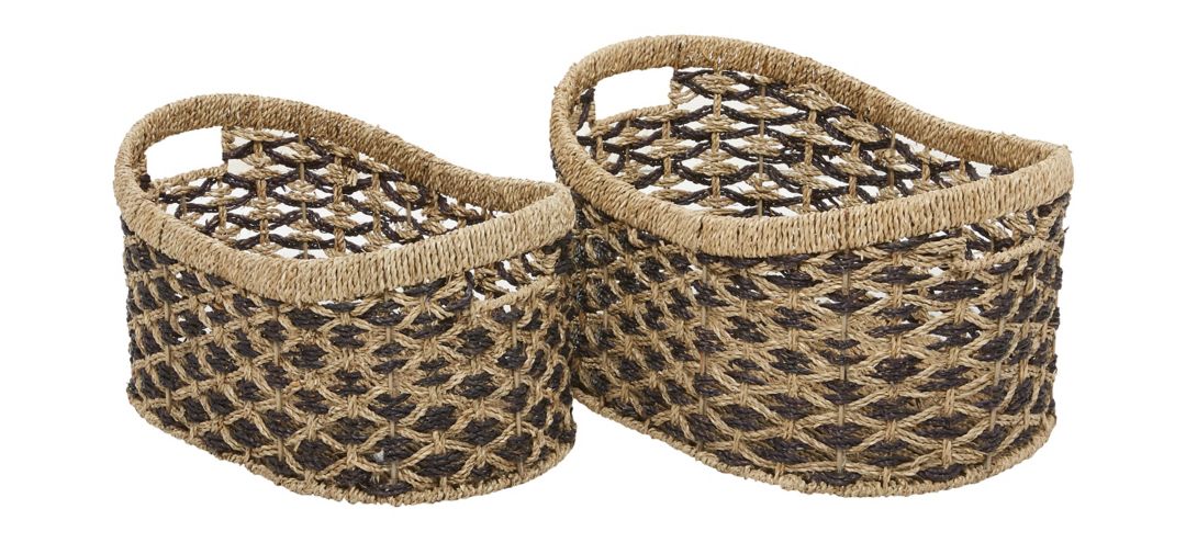 Ivy Collection Seagrass Storage Basket - Set of 2