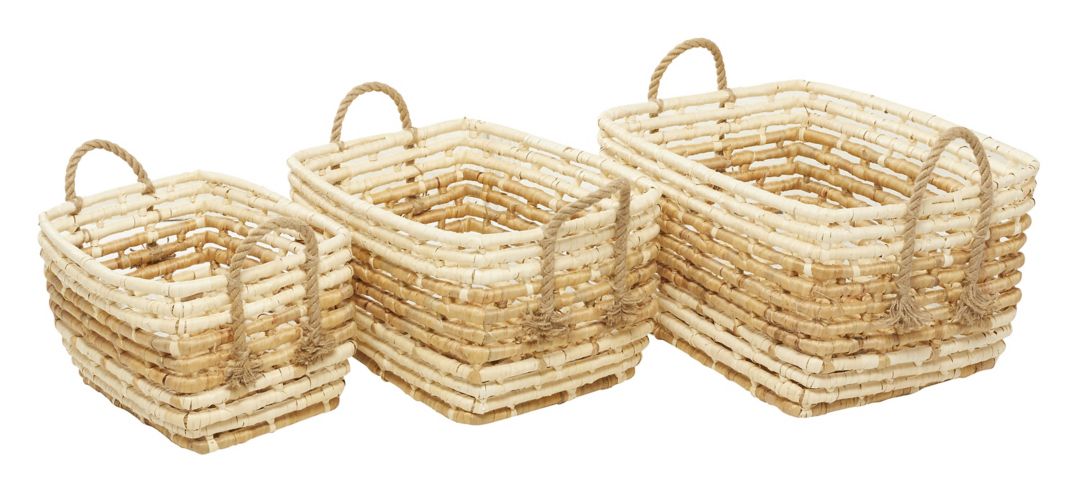 Ivy Collection Seagrass Storage Basket - Set of 3