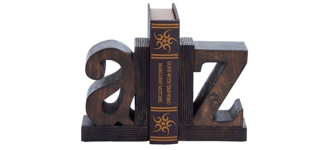 Ivy Collection A Z Bookends with L-Shaped Border Set