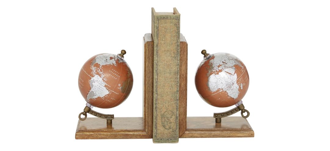 Ivy Collection Tilted Globe Bookends Set