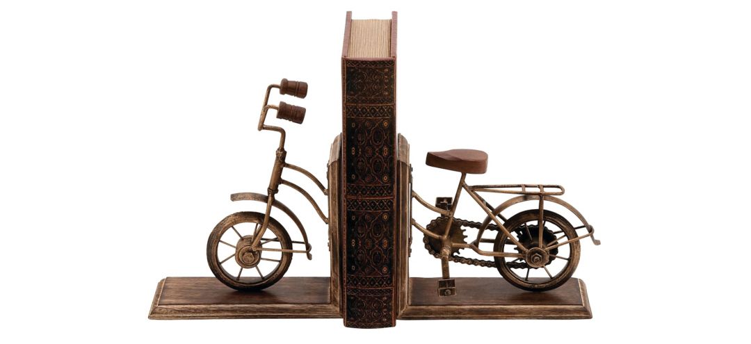 Ivy Collection Antiqued Bike Bookends Set