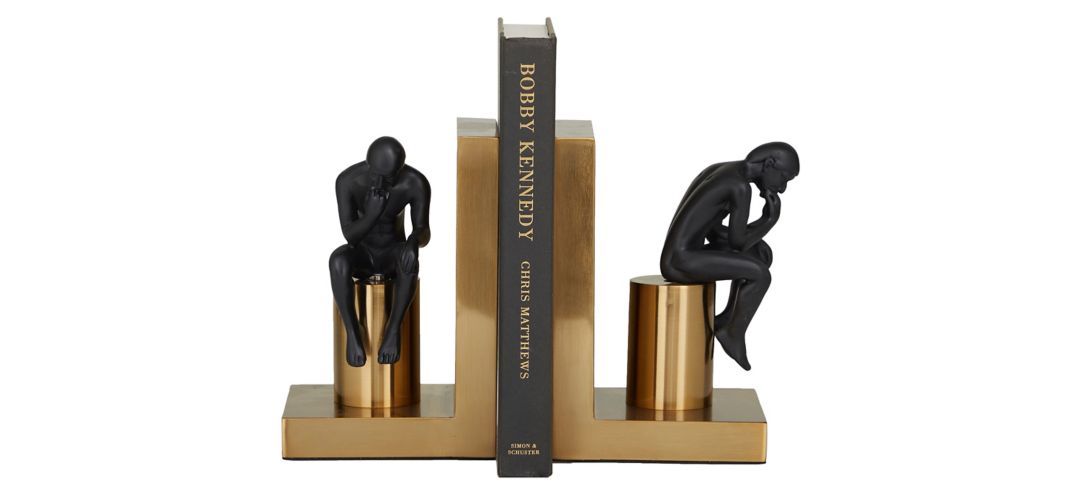 Ivy Collection The Thinker People on Blocks Bookends Set