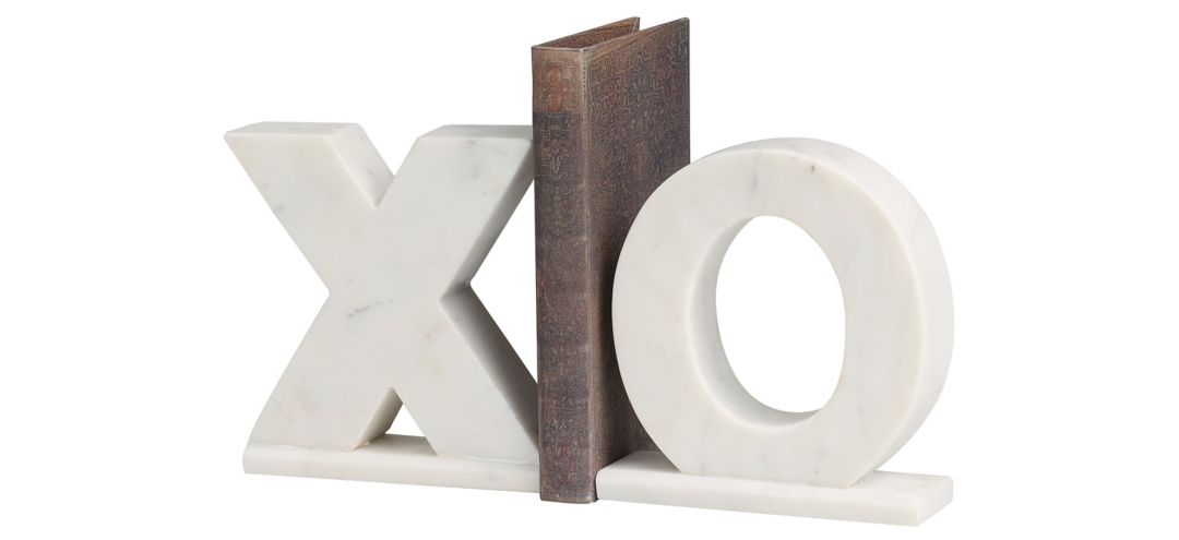 Ivy Collection Sleek X and O Bookends Set