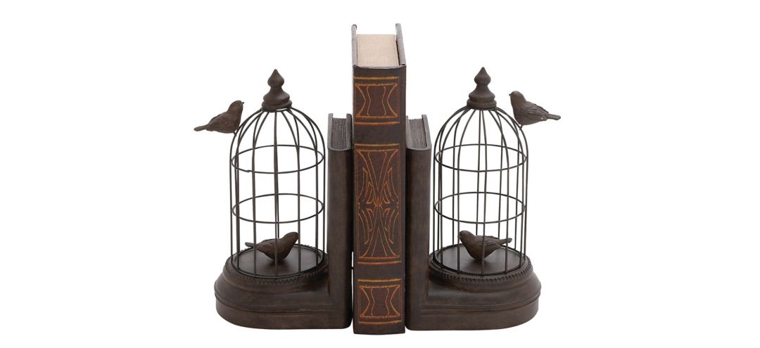 374223690 Ivy Collection Bird with Cage Bookends Set sku 374223690