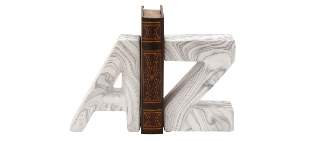 Ivy Collection A Z Text Bookends Set
